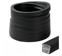 RANJIMA Profilé LED en silicone noir - 6 m - Flexible - Profilé et diffuseur avec embouts et clips de montage - Couvercle étanche - 12 x 12 mm - Pour plafond, mur, TV, panneau acoustique