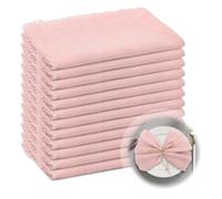 RANJIMA Serviettes en Tissu en Coton, Lot de 12 Serviettes avec Pompons de Table Rouges 100% Coton pour Dîner Rustique Grandes Serviettes Noël Anniversaires Mariages Décoration de Table,Rouge