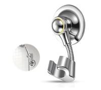 RANJIMA Support de pommeau de douche, sans perçage, réglable, à ventouse, pivotant à 360°, pour équipement de camping-car et douche extérieure, argenté, 1 pièce