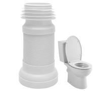 RANJIMA Tuyau de raccordement WC flexible - Blanc - Réglable - Longueur de 250 à 500 mm - Raccord universel pour siphon de toilettes