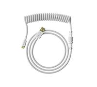 Ranked Câble Coiled | Câble Tressé à Double Gaine Fait à la Main | USB Type C vers A | Connecteur Aviator à 5 Broches pour Clavier de Jeu Mécanique Custom | Supporte la Charge Rapide 20W (Blanc)