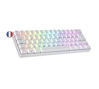 Ranked N60 Nova Clavier Mécanique de Jeu 60% | Hot Swap Gaming Keyboard | 62 Touches Programmables | RGB LED | Mac, PC Windows | AZERTY Français (Blanc, Kailh Box Jade)