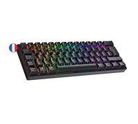 Ranked N60 Nova Clavier Mécanique de Jeu 60% | Hot Swap Gaming Keyboard | 62 Touches Programmables | RGB LED | Mac, PC Windows | AZERTY Français (Noir, Gateron Pro Brown)