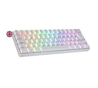 Ranked N60 Nova Clavier Mécanique de Jeu 60% | Hot Swap Gaming Keyboard | 62 Touches Programmables | RGB LED | Mac, PC Windows | QWERTY ISO UK (Blanc, Gateron Brown)