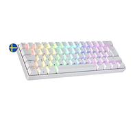 Ranked N60 Nova Clavier Mécanique de Jeu 60% | Hot Swap Gaming Keyboard | 62 Touches Programmables | RGB LED | Mac, PC Windows | QWERTY Suédois (Blanc, Gateron Brown)