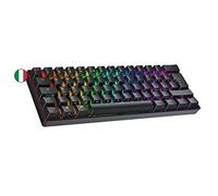 Ranked N60 Nova Clavier Mécanique de Jeu 60% | Hot Swap Gaming Keyboard | 62 Touches Programmables | RGB LED | Mac, PC Windows | QWERTY Italien (Noir, Gateron Brown)