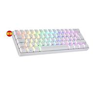 Ranked N60 Nova Clavier Mécanique de Jeu 60% | Hot Swap Gaming Keyboard | 62 Touches Programmables | RGB LED | Mac, PC Windows | QWERTY Espagnol (Blanc, Gateron Brown)