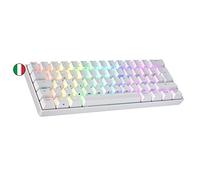 Ranked N60 Nova Clavier Mécanique de Jeu 60% | Hot Swap Gaming Keyboard | 62 Touches Programmables | RGB LED | Mac, PC Windows | QWERTY Italien (Blanc, Gateron Brown)