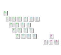 Ranked Set de 23 Touches en Caoutchouc | Double Shot Translucide | Profil OEM pour Claviers Gaming Mécaniques(Blanc, 23 Touches)