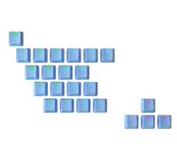 Ranked Set de 23 Touches en Caoutchouc | Double Shot Translucide | Profil OEM pour Claviers Gaming Mécaniques(Bleu Malibu, 23 Touches)