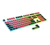 Ranked Set de Touches Pudding en PBT | 112 Touches Double Shot Translucides pour Claviers ANSI US & ISO | Profil OEM pour Claviers Gaming RGB (Rouge & Noir)