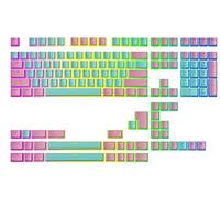 Ranked Set de Touches Pudding v2 en PBT | 145 Touches Double Shot Translucides pour Claviers ANSI US & ISO | Profil OEM pour Claviers Gaming RGB (Miami)