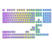 Ranked Set de Touches Pudding v2 en PBT | 145 Touches Double Shot Translucides pour Claviers ANSI US & ISO | Profil OEM pour Claviers Gaming RGB (Lavande)