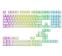 Ranked Set de Touches Pudding v2 en PBT | 145 Touches Double Shot Translucides pour Claviers ANSI US & ISO | Profil OEM pour Claviers Gaming RGB (Blanc)