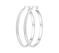 RANKEEF 3 mm De large Creoles argent femme hypoallergéniques 925 Boucle d'oreille creole femme Boucles d'oreilles créoles en argent sterling Grandes boucles d'oreilles