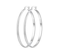 RANKEEF 3 mm De large Creoles argent femme hypoallergéniques 925 Boucle d'oreille creole femme Boucles d'oreilles créoles en argent sterling Grandes boucles d'oreilles