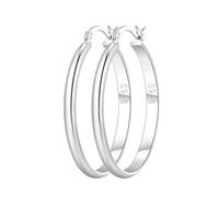 RANKEEF 3 mm De large Creoles argent femme hypoallergéniques 925 Boucle d'oreille creole femme Boucles d'oreilles créoles en argent sterling Grandes boucles d'oreilles