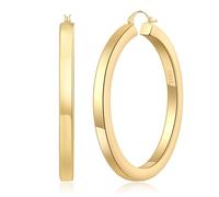 RANKEEF 5mm Épaisses Grandes Boucles D'Oreilles Femme Or Étanches Grande Épaisses Boucles D'oreilles Anti-ternissement Grande Boucle D Oreille Femmes Légères Grandes Creoles Or Femme