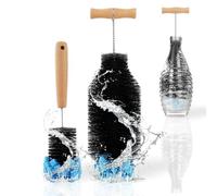 Rankomu 2 Pcs Goupillon Bouteille Compatible avec Sodastream, 33cm+28cm Brosse de Nettoyage avec Manche en Acier Inoxydable 304, Soies en Nylon Dures et Éponge, sans Rayures pour Biberons, Gourdes