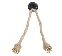 Rankomu Base de Lampe E27, Fil Électrique de Corde de Chanvre Rétro de 1,5 M Douille Standard E27 Pendentif Bricolage Pendentif Décoratif Halogène LED Porte-Ampoule (Deux Porte-Ampoule)