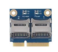 Rankomu Carte adaptateur Mini PCIe vers Dual Micro SD Memory Adapter Card Converter, PCI-E Extender Card for Memory Card Use Compatible avec MiniPCI-E
