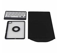 Rankomu Clavier pour tablette avec étui, étui à clavier vertical pour tablette, coque arrière magnétique transparente, clavier BT amovible avec porte-crayon, noir