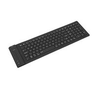 Rankomu Clavier silencieux pliable en silicone, 108 touches, étanche, design complet, saisie silencieuse, noir