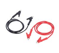 Rankomu Crocodiles Clips Câbles de test à double extrémité en laiton et silicone pour projets électriques, 20 cm de long, câble métallique haute conductivité, rouge et noir