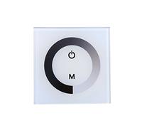 Rankomu Interrupteur mural à écran tactile - Contrôleur de bande lumineuse LED simple couleur - Réglage de la luminosité CC 12 V-24 V - 4 A max - 96 W/12 V 192 W/24 V - Blanc