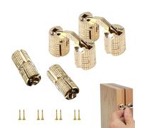 Rankomu Lot de 4 Charnières Invisibles 8mm en Cuivre - Charnière Cachée à Barillet 180° Pour Boîte à Bijoux/Meuble - Haute Résistance 10kg Antirouille