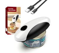 Rankomu Ouvre-boîte électrique rechargeable - USB-C, coupe latérale automatique One-Touch pour personnes âgées et arthritiques, ustensile de cuisine sans fil avec support de couvercle magnétique et