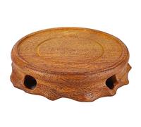 Rankomu Plateau à thé central en bois massif avec base ronde, support de présentation en forme de lentille d'eau, mûrier, socle en bois pour théière, 30 cm de diamètre