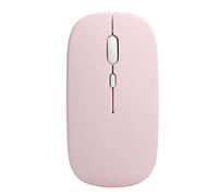 Rankomu Souris sans fil 2,4 GHz, Bluetooth 5.0 et 2,4 GHz double mode muet souris pour ordinateur portable et accessoires informatiques, design compact, rose