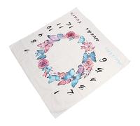 Rankomu Tableau de croissance pour nouveau-né, couverture mensuelle de 100 x 100 cm, toile de fond photo à motif guirlande, tableau de croissance pour garçons et filles