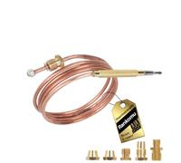 Rankomu Thermocouple Universel 900mm, M6X0.75, 11/32-32UNS, pour Cuisinière à Gaz & Cheminée | Séc. Électrovanne | Détect. & Mesure Temp. |Compat. Cuisinière Induction & Chauffage (5 Écrous Inclus)