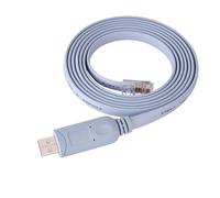 Rankomu US BtoRJ45 Câble série USB 2.0 mâle vers RJ45 mâle CAT5 Câble plat pour routeurs et commutateurs Cisco, 1,5 m de long, câble adaptateur réseau