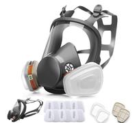 RANKSING Full Facepiece Masque respiratoire réutilisable 6800 Accessoires d'assurance de travail avec 12 filtres 2 cartouches 2 couvercles pour décoration, peinture et polissage et autres travaux