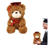 Ranley Baccalauréat Ours Bruno Peluche | Ours de remise des diplômes en peluche avec capuche noire | en peluche à capuche graduée pour les diplômés du secondaire