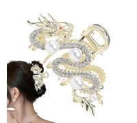 Ranley Barrettes à cheveux dragon chinois, année du dragon, grand strass, pince à cheveux grande pince à cheveux femmes 2024 dragon signe astrologique pince à cheveux, année de la griffe du