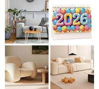 Ranley Calendrier de table réversible 2026 avec pierres en strass, pour bureau, maison, école, femme, planification journalière, cadeau pour l'intérieur, la maison, le bureau, l'école, la décoration
