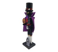 Ranley Casse-Noisettes Halloween en Bois 35 cm - Figurine Épouvante Chat Noir et Sorcière pour Bureau - Décor Halloween Enfant Adolescent Bureau Étagère Table de Chevet Salon