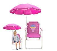 Ranley Chaise de parasol de plage, chaise de camping pliante avec ombre d'été, siège de sable résistant au vent avec parasol, plage pour enfants avec parasol, chaise de jardin parasol, transats