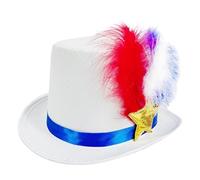 Ranley Chapeau 4 juillet, chapeau de jour d'indépendance - Chapeau étoile du quatrième juillet avec plume | Église festive drôle, accessoire de costume, accessoire de scène de vacances pour