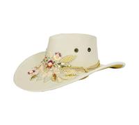 Ranley Chapeaux occidentaux pour femme - Chapeau de cowboy à fleurs brodées - Résistant à l'écrasement - Couvre-chef léger pour festival de musique country, spectacle de rodéos