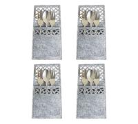 Ranley Ensemble de couverts de Noël, 4 pièces de sac à couteaux et fourchettes de Noël, sac à couverts de décoration rustique pour table de mariage de fête de 20 x 10 cm