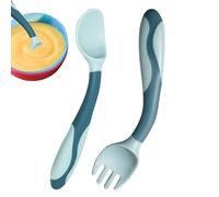 Ranley Ensemble de couverts pour enfants - cuillère et fourchette pour sevrage - Set de couverts d'apprentissage ergonomique pour filles, nourriture solide maternelle