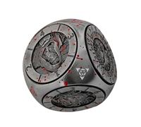 Ranley Ensemble de dés en métal | Cube rotatif en métal à 6 côtés avec boîte magnétique | Jeu de société portable pour compétitions, divertissement, loisirs, pub, fête de famille