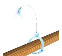 Ranley Jouet pour chat - Bâton teaser mignon - Jouet à ressort avec plume - Jouet créatif pour chat avec collier en caoutchouc réglable - Accessoire de détente pour