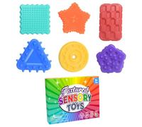 Ranley Jouets Anti-Stress pour - 6 Articles en Silicone Texturés - Jouets Apaisants - pour Le Jeu L'Apprentissage des Formes La Relaxation Le Voyage L'École Et Le Remplissage De Chaussette De