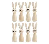 Ranley Lapin en bois inachevé pour l'artisanat, lapin en bois inachevé pour l'artisanat | PEG FIGURE SET DE 8 - Figurines de lapin inachevées figurines poupées PEG pour peindre Ornements de
